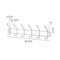 1PCS Double Row Over The Door Hooks,No-Punch Iron Hanging Rack with 6 Hook for Bedroom,Creative Metal Coat Hat Hook for Storage 1PCS