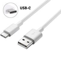 [Suderinamas su Samsung Galaxy A3-A5-2017-A8-A9-2018] Kabelio tipas USB-C Baltas įkroviklis Micro USB prievadas 1 metras [Phonillico®]