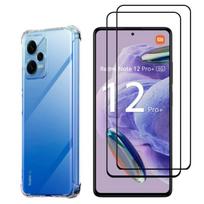 Shockproof Case for Xiaomi Redmi Note 12 PRO PLUS 5G - Redmi Note 12 PRO+ 5G and 2 Tempered Glass Screen Protector Phonillico® skaidri