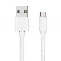 USB-C Cable for Google Pixel 6 - Google Pixel 6 Pro - Braided Nylon Silver White 1 Meter Phonillico® balta