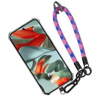 Protective Case for Google Pixel 9 Pro in Transparent Silicone with Removable Tricolor Lanyard