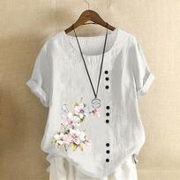 3/4 Sleeve Shirts For Women Cute Print Graphic Tees Blouses Casual Plus Size Basic Tops Pullover L balta