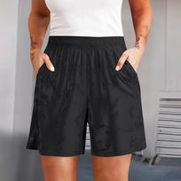 Women's Casual Solid Colour Elastic Waist Straight Casual Pants With Pockets L juoda