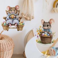 Painted Mice Eggs Bedroom Living Room Home Wall Background Beautification Decoration Wall Stickers 30*50cm/fun-f540