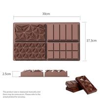 Non-Stick Chocolate Bar Mold Food Grade Silicone Deep Mold for Dubai Chocolate Bar with Pistachio brown