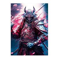 Japanese Black Samurai Sakura Warrior Figures Sunset Canvas Painting Wall Art Posters and Prints Living Room Home Decor Pictures 21cm×30cm NoFrame black