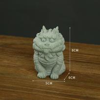 Fengšui papuošalai Foo Dogs Bonsai akvariumo žuvų bako statula Azijos rytietiškos statulos Qi Lin figūrėlės Sodo dekoracija Darbalaukis Pritraukti turtus Sėkmės Style 1 pilka