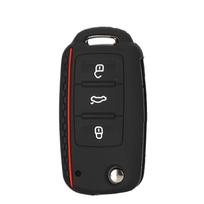 jingyuqin Silicone Keyless Remote Cover For VW Caddy Golf Jetta Polo Passat Scirocco Tiguan For Skoda Octavia Seat 3B žalia