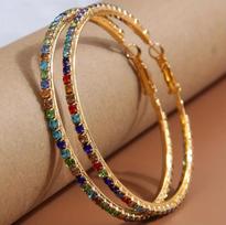 Good fashion Round Ear popular Bohemian Cuff Hoop Earrings Women Colorful Exaggerated