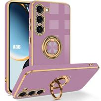 Case for Samsung Galaxy A36 5G - Shockproof Silicone with Rotating Ring Purple violetinė
