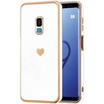 Case - Samsung - Galaxy S9 - Shockproof - Heart Pattern - Luxury - White TPU balta