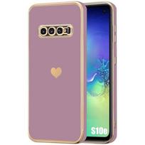 Protective Case - BOOLING - Samsung Galaxy S10e - Purple - Plated Love Pattern - Shockproof violetinė