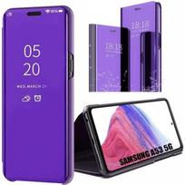 Dėklas Samsung Galaxy A53 5G, Atsparus smūgiams, Veidrodinis efektas, Dizainas, Pilna apsauga, Violetinis violetinė