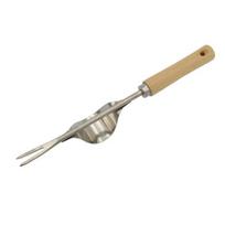Manual Weed Puller Stainless Steel Fork Tip Hand Weeder Weed Remover with Wooden Handle Garden Weeding Tool for Moss And Weed Removal A