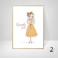 Nordic Ins Style Children's Room Decoration Kindergarten Modern Cartoon Little Girl's Decorative Painting Wall Art Canvas 21*30cm