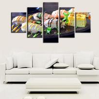 Dekoro HD spausdinimo paveikslėliai Tapyba Sienų Meno Plakatas 5 dalių Skanus Suši Maistas Modernus drobinis Svetainės rėmas Namų dekoras Be rėmelio 20x35cm*2  20x45cm*2  20x55cm*1