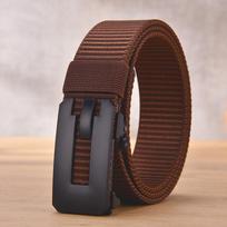 Toothless Automatic Buckle Belt, Thickened Nylon Canvas Belt Casual Men'S Business Belt 110cm tamsiai mėlyna spalva