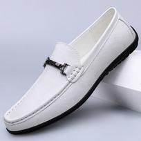 Handmade Man Flats All-match Walking Loafers Slip on Boat Business Footwear Men Driving Shoes Men Casual Genuine Leather Shoes 36 balta