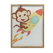 Plakat Małpa W Kosmosie Plakat Małpa W Kosmosie, 40X50 Cm, Rama Aluminiowa Złota, Papier Matowy 230 Gsm 54