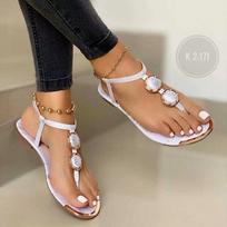 Flat Sandals Herringbone Open-toed Slippers 38 auksas