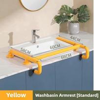 Multi Functional Washbasin Armrest Elderly Accessibility Safety Armrest Bathroom Toilet Anti Slip Assistive Handrail Washbasin Armrest (Yellow)
