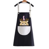 Cooking Apron with Hand Wipe Pocket Waterproof Oil Proof Fashion Adorable for HouseholdGrey Apron