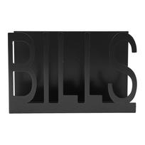 Desktop Metal Mail Holder Cutout Design Desk Letter Envelope Document Organizer with Anti Slip juoda