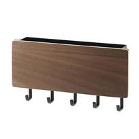 Koridoriaus sieninis laikiklis Medinis, be gręžimo, daugiafunkcis raktų laikiklis krepšiui, skrybėlei, šalikui, riešuto spalvos Walnut Color brown