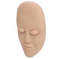 Eyelash Extension Face Mannequin 3 Pairs Removable Eyelids Single Layer Lash Extension Face Model smėlis