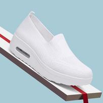 Spring air cushion rocking mesh shoes women's flying woven breathable casual shoes one pedal women's shoes 35 balta