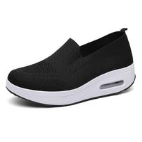 Women's shoes one-pedal fly-woven rocking shoes spring mesh air cushion walking shoes women's platform sports casual shoes women 35 juoda