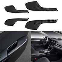 4x Carbon Fiber Interior Door Armrest Pads for honda civic 2016-2020