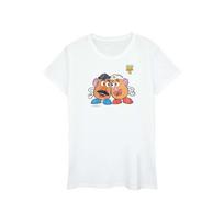 Disney Womens/Ladies Toy Story 4 Mr And Mrs Potato Head Cotton Boyfriend T-Shirt balta
