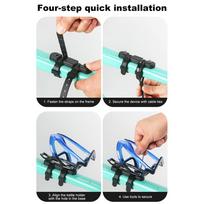 Bicycle Water Bottle Holder Adapter Silicone Cycling Water Bottle Support Mount Multifunctional for MTB Road Mountain Bicycle ITALY black