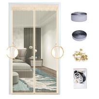 Magnetinis tinklelis nuo uodų Vasarinis anti-bug Fly durų užuolaidos tinklelis, automatiškai užsidarantis durų ekranas Minkštas tinklelis virtuvės ekranas W80 x H200cm smėlis