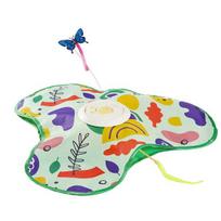 3-in-1 Hide And Seek Cat Toy Interactive Automatic Play Toy with Butterfly Wand And Moving Concealed Feather Kitten Exercise Hunting Game for žalia