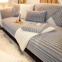 Luxurious Camel Hair Plush Sofa Cushion, Non-Slip Thick Winter Seat Pad, Modern Nordic Style Sofa Cover, Pet-Friendly Fits Single to Four-Seater Sofas 90*160cm