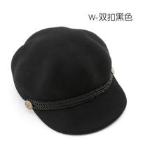 Beret autumn and winter solid color wool octagonal hat outdoor travel sports sun hat juoda