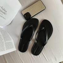 Leather version~ ro * step on shit feeling flip-flops shoes women's summer wear new minimalist casual seaside beach sandals 35