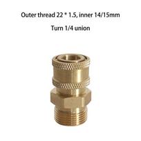 Aukšto slėgio plovimo adapterių rinkinys Jungtys Pasukamos M22-14Mm/15Mm į 1/4 Greito sujungimo aukšto slėgio plovimo pistoletui ir žarnai