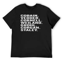 Cobain, Vedder, Cornell, Weiland, Grohl, Corgan, Staley T-Shirt anime clothes T-shirts oversize plain mens graphic t-shirts XL juoda