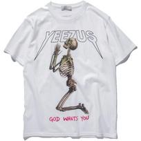 Men's T-Shirt of Indian Rap Music Indian Skeleton Kanye west Yeezus God S balta