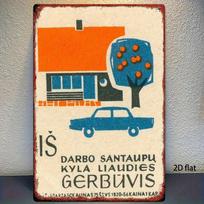 Vintage Car Metal Wall Art Retro Mid Century Home Decor Plaque 20x30