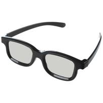 1 vnt. 3D akiniai, apvalūs pasyvūs 3D stereoskopiniai akiniai, juodi, skirti LG Cinema TV 3D akiniams