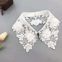 Perfect Match Candy Color Lace Fake Collar Tie Beading Detachable Collar Shirt False Collar Woman Blouse Top Dickey Detachable Lapel Necklace