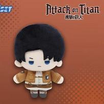 Attack on Titan Plush Keychain Set, 10cm Levi Mikasa Eren Hange Doll, Cute Chibi Stuffed Toy, Anime Backpack Charm, Survey Corps Collection