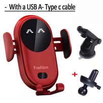 30W Smartcar Wireless Charger Phone Holder Auto Mount Phone Holder Sucker Support For iPhone 14 13 Pro Max Samsung Xiaomi Redmi Infrared Induction