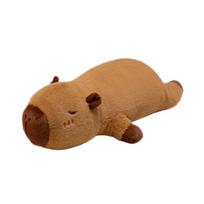 Soft Capybara Plush Toy Cuddly Stuffed Animal Long Body Pillow Christmas Gift For Kids Boys Girls 60cm brown