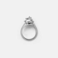 Yin Taifei Gothic Punk Silver Adjustable Bead Rivet Ring Adjustable Open Size