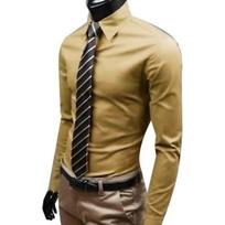 Mada Vyriški Vienspalviai Slim Fit Ilgomis Rankovėmis Atlenkiamas Apykaklės Marškiniai Viršus XXXL armijos žalia spalva